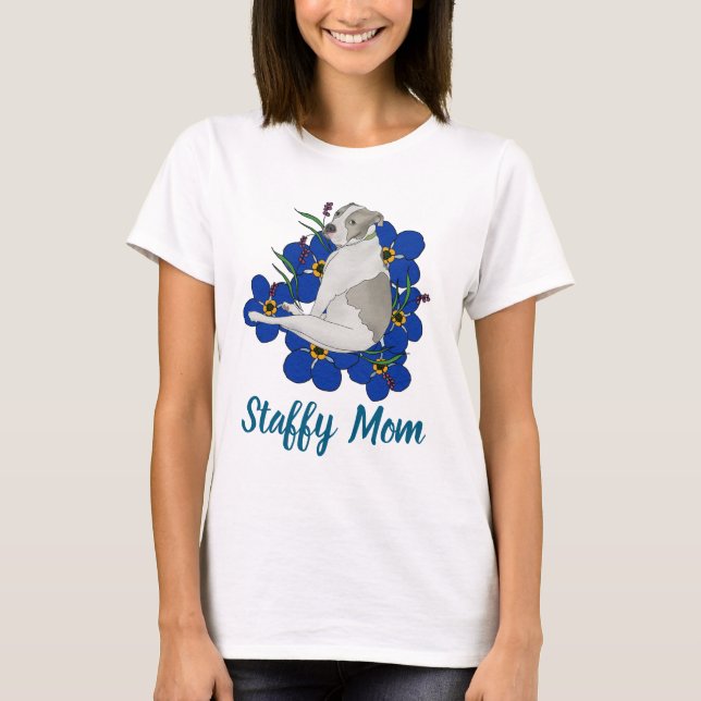 Camiseta Staffy Mom Tee – Staffordshire Bull Terrier Art
