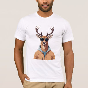Camiseta Stag Con Hoodie Funny Carácter Animal De Guay