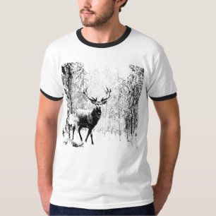Camiseta Stag Deer Winter Forest Wildlife Animal Nature Art
