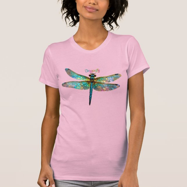 Camiseta Stained Glass Colorful Dragonfly (Anverso)