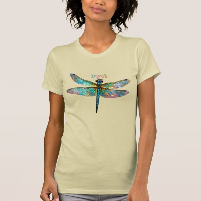 Camiseta Stained Glass Colorful Dragonfly (Anverso)