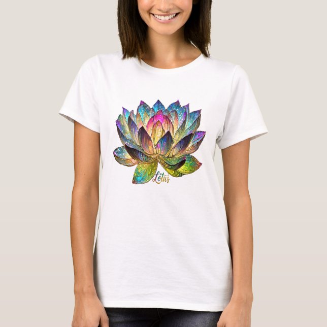 Camiseta Stained Glass Colorful Lotus Flower (Anverso)