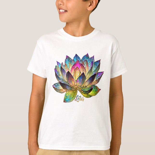 Camiseta Stained Glass Colorful Lotus Flower (Anverso)