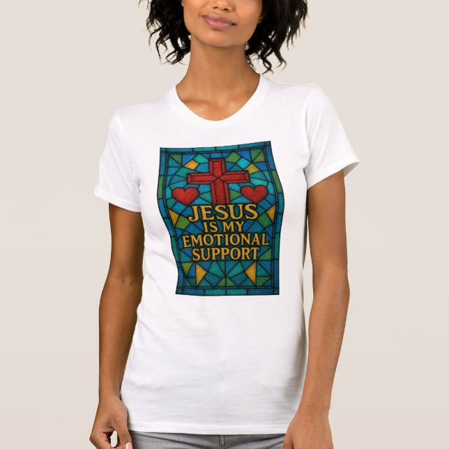 Camiseta Stained Glass Jesus Christian Shirt (Anverso)