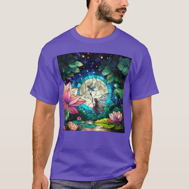 Camiseta Stained Glass Little Fairy With Dragonfly (Anverso)