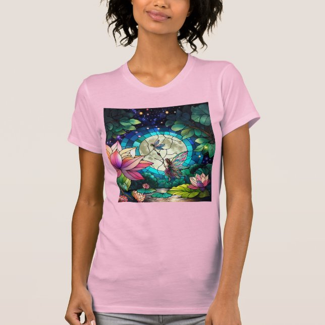 Camiseta Stained Glass Little Fairy With Dragonfly (Anverso)