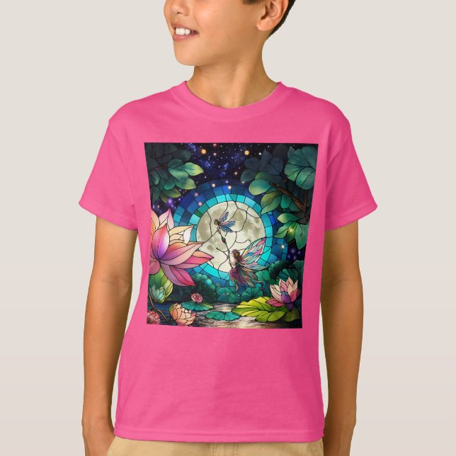 Camiseta Stained Glass Little Fairy With Dragonfly (Anverso)