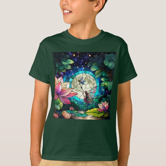 Camiseta Stained Glass Little Fairy With Dragonfly (Anverso)
