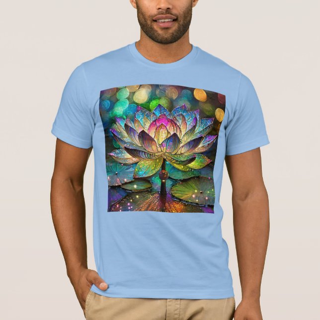 Camiseta Stained Glass Vibrant Lotus Flower (Anverso)