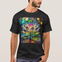 Camiseta Stained Glass Vibrant Lotus Flower