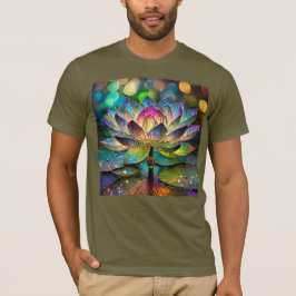 Camiseta Stained Glass Vibrant Lotus Flower