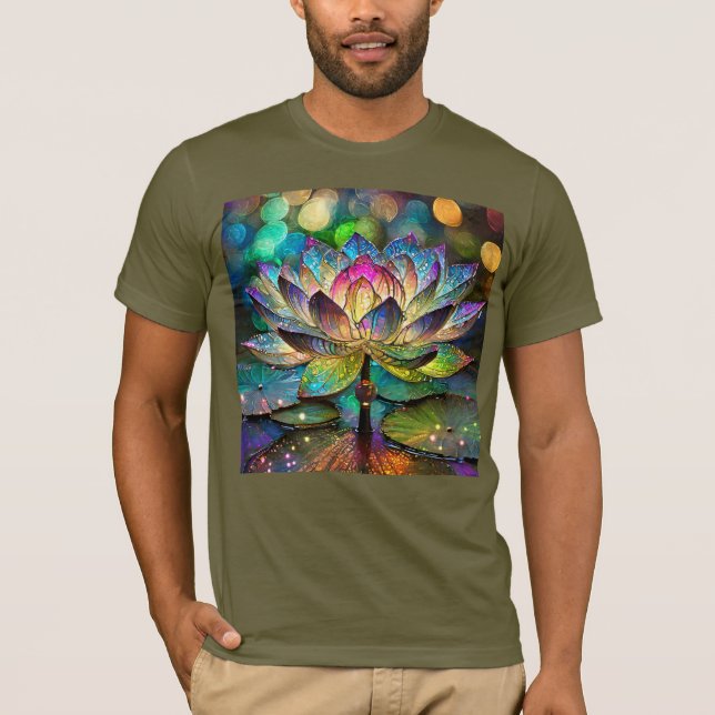 Camiseta Stained Glass Vibrant Lotus Flower (Anverso)