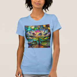 Camiseta Stained Glass Vibrant Lotus Flower