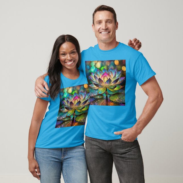 Camiseta Stained Glass Vibrant Lotus Flower (Unisexo)