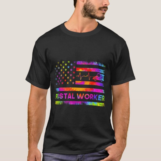 Camiseta Stal Worker Tie Dye Proud Mail Carrier Mail Lady P (Anverso)