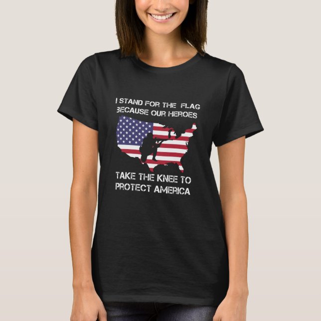 Camiseta Stand For The Flag Women Shirt (Anti Take A Knee) (Anverso)