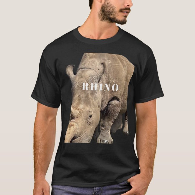 Camiseta Stand Out in Style with Rhino Print Safari Shirt (Anverso)