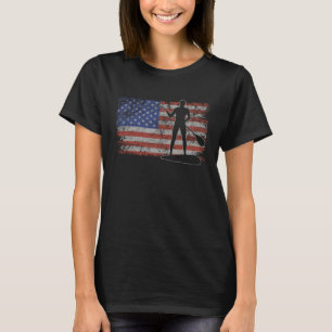 Camiseta Stand Up Paddling Retro USA Flag SUP Surfboard 4th