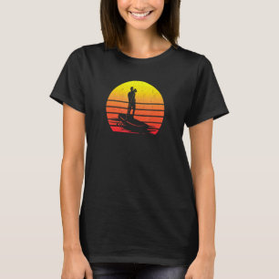 Camiseta Stand Uppaddlingvintage Sunset Sup Retro Silhouett