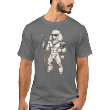 Standard Poodle , muscular, tattooed, bodybuilder