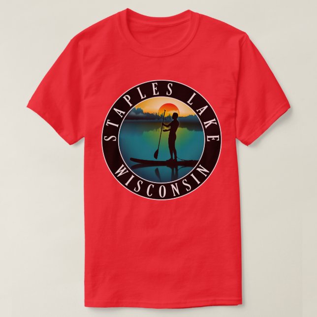 Camiseta Staples Lake Wisconsin Paddleboard (Diseño del anverso)