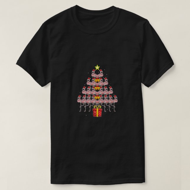 Camiseta Star Flamingo Árbol de Navidad Fundido Sombrero Sa (Diseño del anverso)