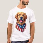 Camiseta Star Spangled Golden Retriever Vintage Tee 4<br><div class="desc">Star Spangled Golden Retriever Vintage Tee 4</div>