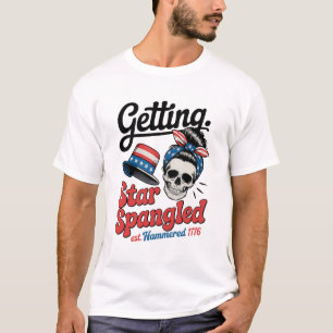 Camiseta Star Spangled Hammered Skull