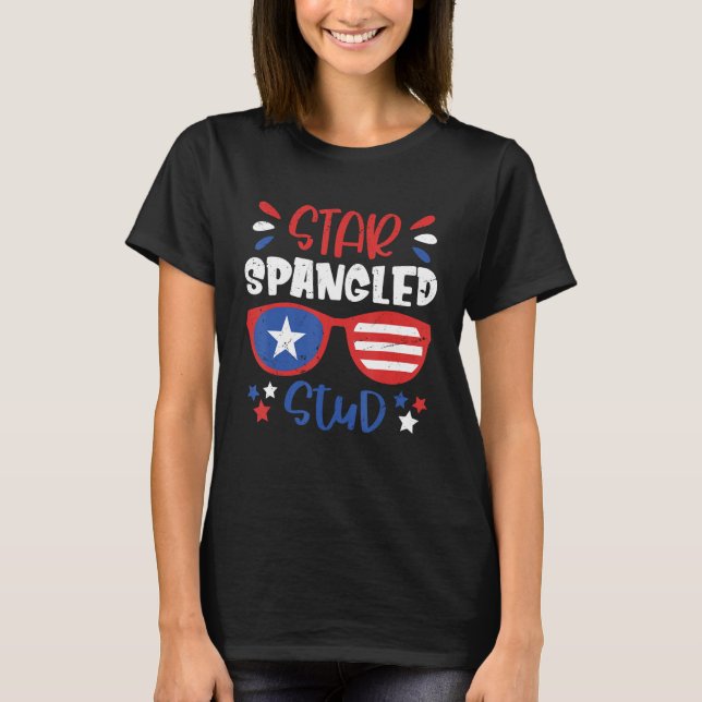 Camiseta Star Spangled Stud 4 de julio Juego de Niños (Anverso)