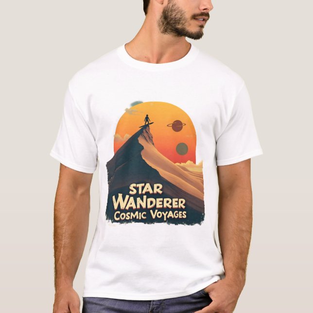 Camiseta Star Wanderer: Tee cósmico retro (Anverso)