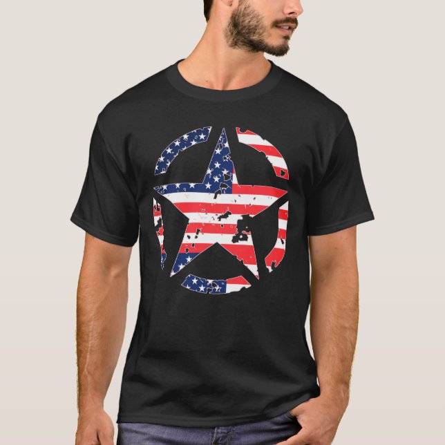 Camiseta Star with USA Flag 4th of July (Anverso)