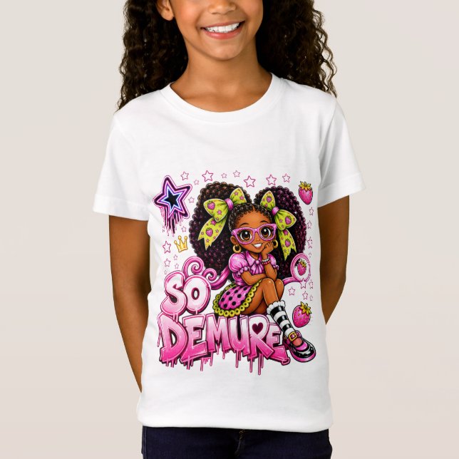 Camiseta StarBerry™ So Demure Rosa Neon Graffiti (Anverso)