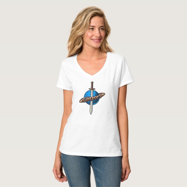 Camiseta Starblade Emblem – Glitzor9 Women’s V-Neck (Anverso completo)