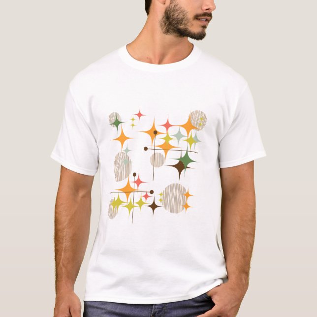 Camiseta Starbursts e Globos modernos de mediados del siglo (Anverso)