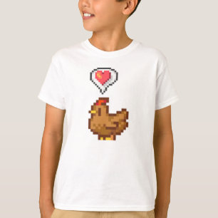 Camiseta Stardew Valley Feliz Pollo Marrón