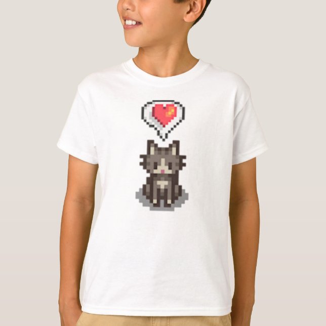 Camiseta Stardew Valley Happy Gray Cat (Anverso)