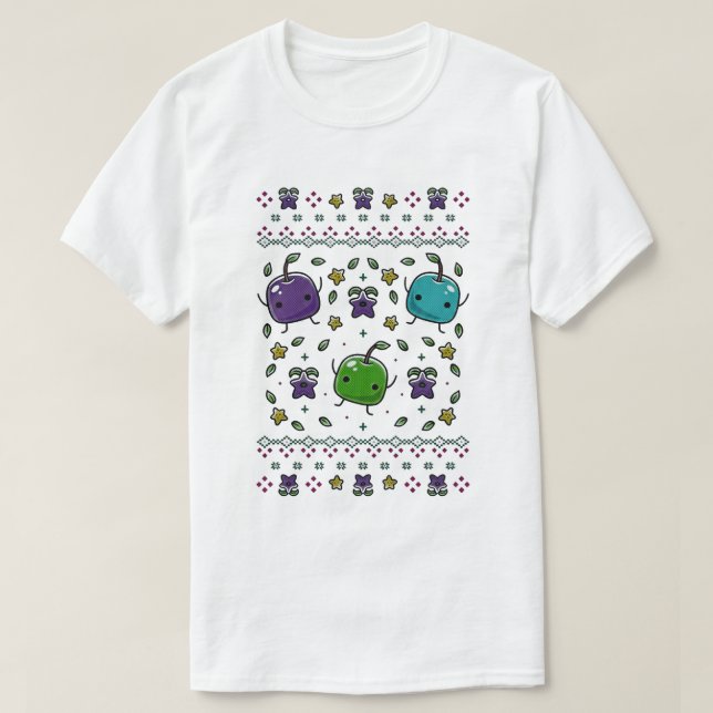 Camiseta Stardew Valley Junimo & Stardrop Crochet Design -  (Diseño del anverso)