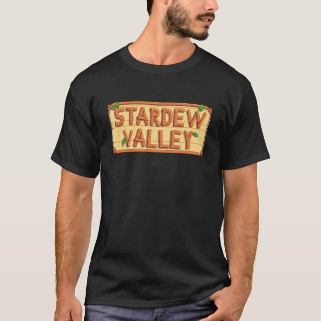Camiseta Stardew Valley - logotipo de madera (Anverso)