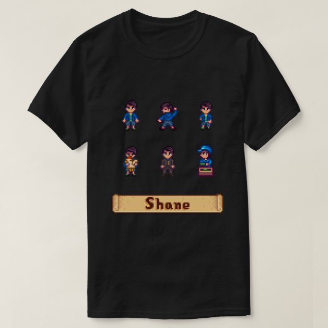 Camiseta Stardew Valley Sprites - Shane Pegatina.png (Diseño del anverso)
