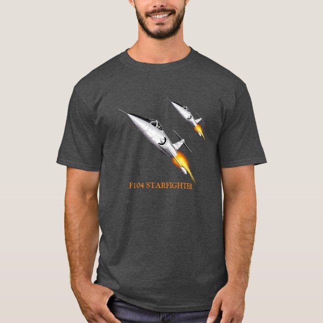 Camiseta Starfighter plateado F104 (Anverso)