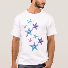 Camiseta Starfish colorido (azul, púrpura, rosa, turquesa)