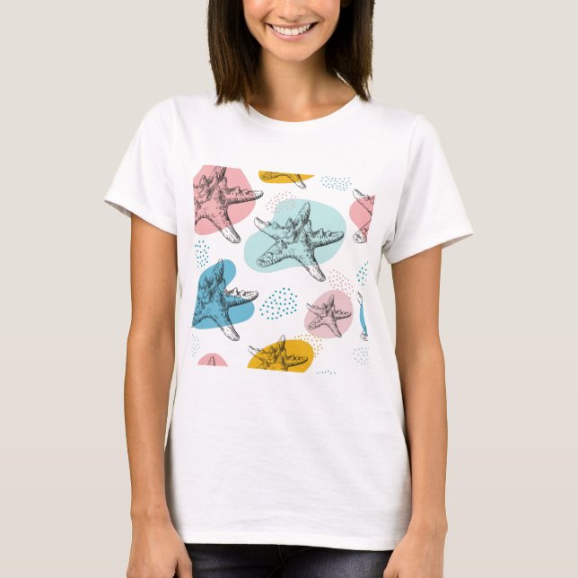 Camiseta Starfish in trendy colors elegant pattern (Anverso)