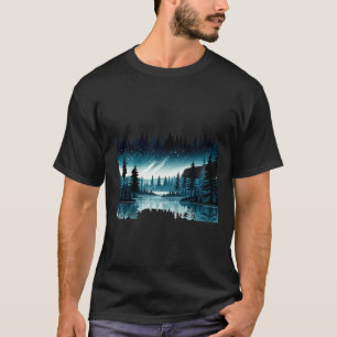 Camiseta Starlit Forest Aurora borealis