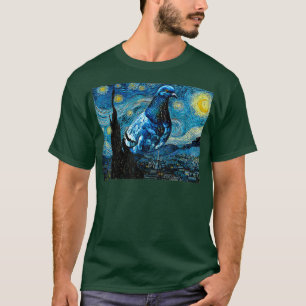Camiseta Starnight Pigeon Funny Van Gogh Parody Bird