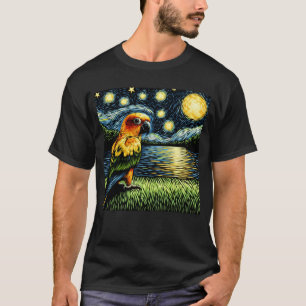 Camiseta Starnight Sun Conure Parrot Van Gogh Bird Lover