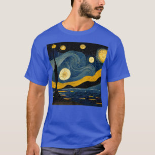 Camiseta Starry Night Art Deco Vincent van Gogh Art Illustr