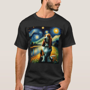 Camiseta Starry Night Basset Hound Dog Van Gogh Lover