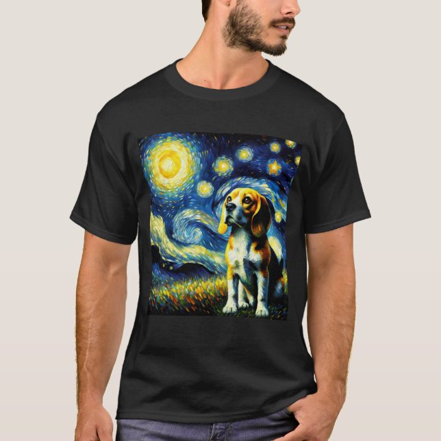 Camiseta Starry Night Beagle Van Gogh Lover (Anverso)