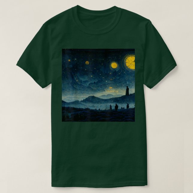 Camiseta Starry Night Caspar David Friedrich (Diseño del anverso)
