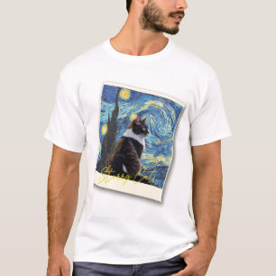 Camiseta Starry night cat